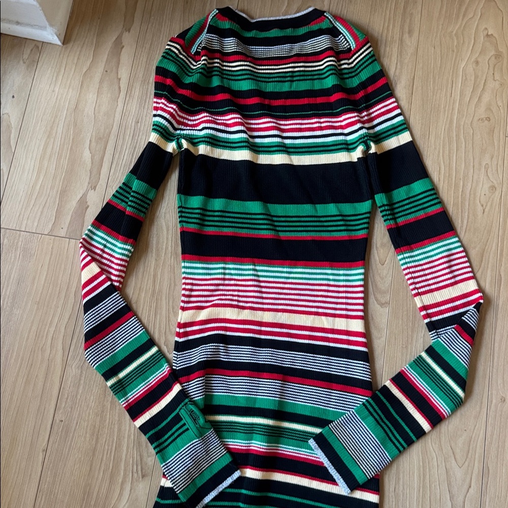Paco Rabanne Rabanne Striped Rib-Knit Maxi Dress - Picture 5 of 7